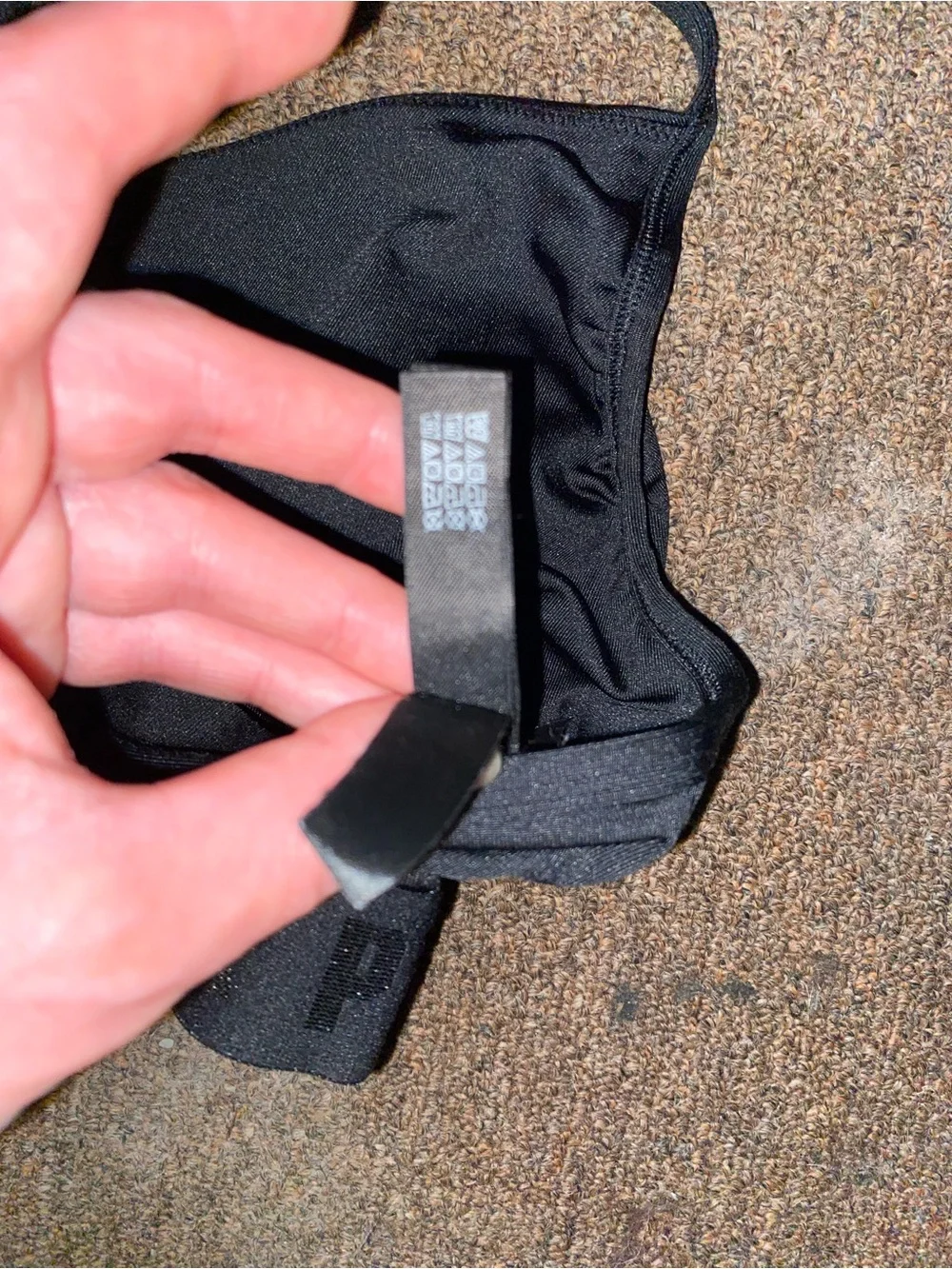 PINK Victoria's Secret Black Swim Bikini Top Ultimate lightly lined